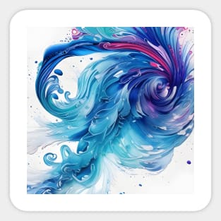 Beautiful Abstract Blue Tsunami Sticker